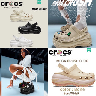 Crocs CLASSIC MEGA CRUSH ⚡️สูง 3.4” ใส่สวย ขาเรียวสูง 💯  รองเท้าแตะ Crocs CLASSIC MEGA CRUSH ส่งจากไทย 🇹🇭