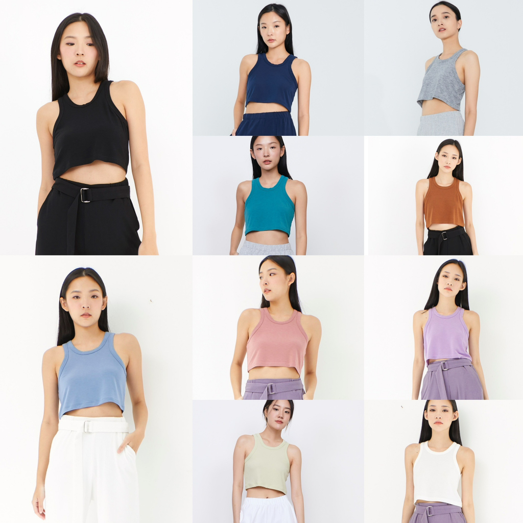 picht - Day High Crop tank เสื้อครอปแขนกุด คอสูง (Timeless Collection)