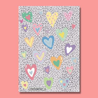 (Jannary22) more heart Sticker Waterproof Size A6 สติกเกอร์ แบบ กันน้ำ ไดคัทเเล้วลอกเเปะได้เลย ลอกไม่ทิ้งคราบกาว