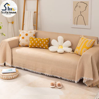 ผ้าคลุมโซฟา ผ้าฝ้ายทอมือ🍑180*340ซม. cotton blanket ตกแต่งห้อง ตกแต่งบ้าน มี 8 สี
