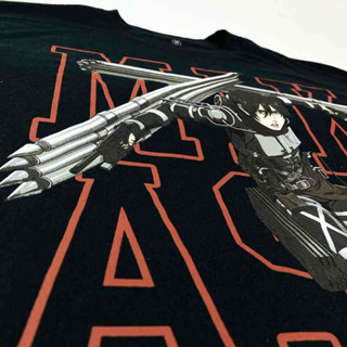 Attack On Titan - เสื้อยืด Mikasa Thunder Spears  เสื้อผ้าคู่รักชายหญิง