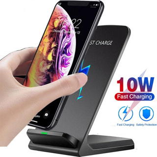 10W Qi Wireless Charger Stand สำหรับโทรศัพท์ 13 12 11 X Samsung Xiaomi Huawei Fast Charging Dock Station ที่วางโทรศัพท์