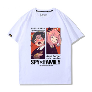 ใหม่ Anime เสื้อ Spy × Family พิมพ์เสื้อยืดผ้าฝ้ายแขนสั้น Arnia และ Damian