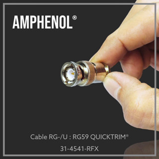 BNC TO RG59 Amphenol RF 31-4541-RFX connector RF coaxial, Bnc quicktrim Plugs เข้าสาย Rg59, 62 cable, 50ohm (แบบเกลียว)