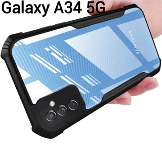 Galaxy A25 5G/A35 5G/S23 FE/A15/A05/A05S/M14 5G/M34 5GเคสกันกระแทกขอบสีหลังใสSamsung A24/A14 5G/4G/A34 5G/A54 5G/A04E