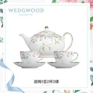 WEDGWOOD Wedgwood Sweet Plum 1 pot, 2 cups, 2 plates, bone china coffee pot, cup and plate set