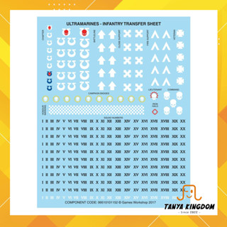 Warhammer 40k - Ultramarines Infantry Transfer sheets - (decal) ดีคอล รูปลอกน้ำ Spacemarines