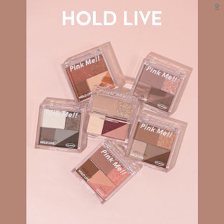 HOLDLIVE พาเลทอายแชโดว์ เนื้อแมตต์ กลิตเตอร์ แบบพกพา 5 สี ติดทนตลอดวัน