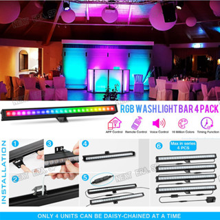 LED  Four in one  ไฟบรรยากาศ ไฟ เปลี่ยนสี ไฟเวทีLED ไฟแถบ LED RGB * 4 แถบไฟตกแต่ง ไฟตกแต่งห้อง