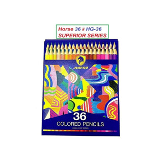 (KTS)ดินสอสีไม้ ตราม้า  Horse HG-36 สี แบบยาว