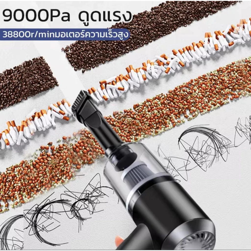 【พร้อมส่ง】เครื่องดูดฝุ่นขนาดเล็ก ดูดฝุ่นแบบพกพาไร้สาย เล็ก แบบมือถือ 9000Pa vacuum LT-008 thumbnail 3