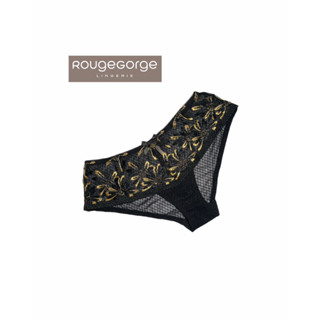 Rouge Gorge(รูจ จอร์จ) Lingerie Panty Sexyแบรนด์ฝรั่งเศส กางเกงชั้นในเซ็กซี่ คนใส่แบรนด์ทราบราคาดี สีดำขลิบทองG06 Bikini