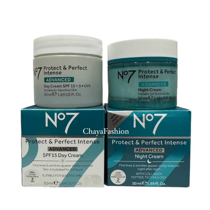 *SALE* No7 นัมเบอร์เซเว่น โพรเทค แอนด์ เพอร์เฟค แอดวานซ์ เดย์ครีม / ไนท์ครีม 50มล. Exp26/02/28 *เลือกด้านใน*