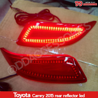 ทับทิมท้าย ทับทิมกันชนท้าย Camry 2015 2016 2017 2 มีไฟ 3 Step สีแดง