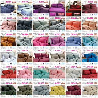 💥Flash💥 Tulip Delight ชุดผ้าปู+ผ้านวม อัดลาย สีพื้น 2023  ลาย DL507-DL569