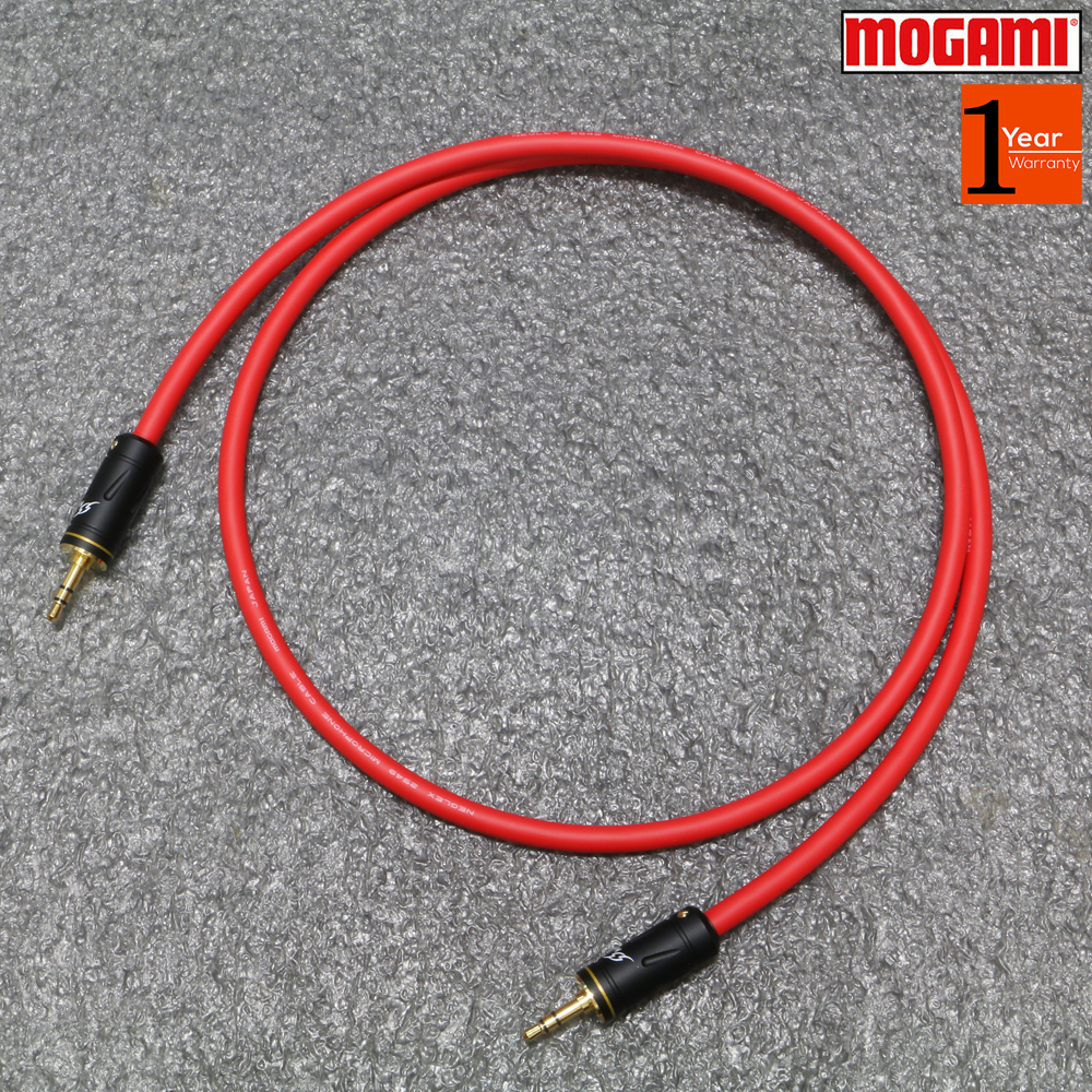 สาย AUX M2M MINI 3.5mm MOGAMI สีแดง Audio Grade HiFi ของแท้ 100% 1M 2M 3M / ร้าน All Cable