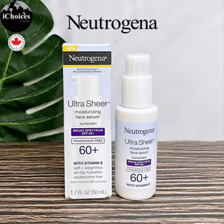 [Neutrogena] Ultra Sheer Moisturizing Face Serum Sunscreen SPF60+ with Vitamin E 50ml นูโทรจีนา เซรั่มกันแดด ใบหน้า