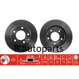 จานเบรคหน้า MAZDA 626 CRONOS GE 1991-1997 GF GW 1997-2002 MX-6 GE 1992-1997 RUNSTOP /คู่