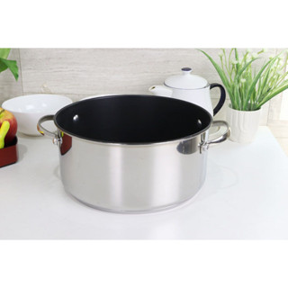 Cooking Pot หม้อสแตนเลส ก้นลึก หูจับสแตนเลส 25x32x11cm R-11