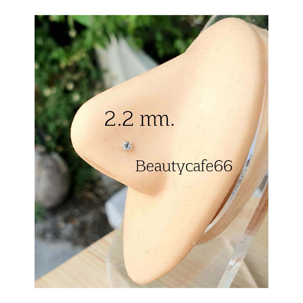 NS18 (1pc.) จิวจมูกCZ เงินแท้ 92.5% จิวเพชร แพ้ง่ายใส่ได้ จิวจมูก Nose Stud Silver stering 925
