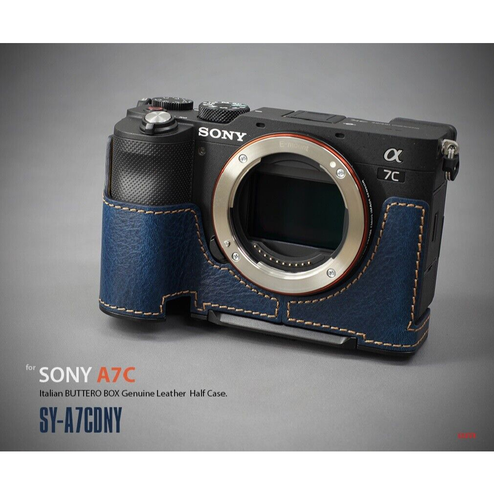 LIM'S Design Sony A7C [Navy] Half Case ทำจากหนังแท้ประเทศอิตาลี LIM'S Genuine Leather Camera Half Ca