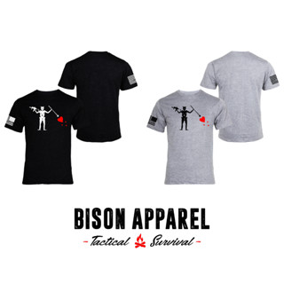 Bison Apparel เสื้อยืดลาย Black Beard MP7