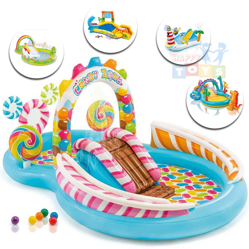 Intex สวนน้ำเป่าลมขนาดใหญ่ สระน้ำแฟนซี สระน้ำเป่าลม สระน้ำเด็ก กิจกรรมห่างหน้าจอ