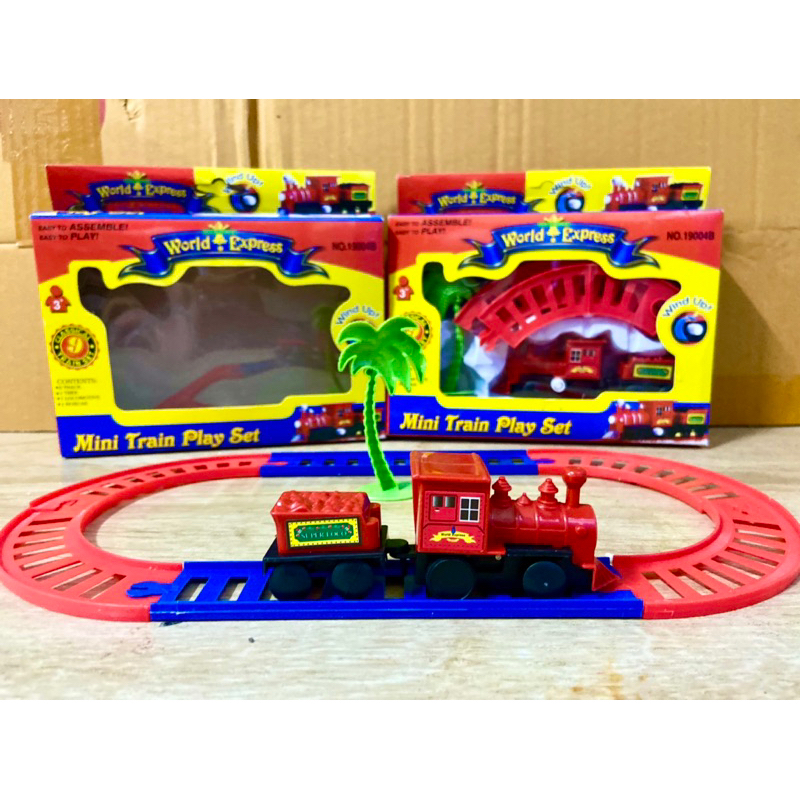 รถไฟของเล่นเด็ก Mini Train Play Set พร้อมร่างต่อและพวงหลังรถไฟและต้นไม้ รถไฟของเล่นเด็ก