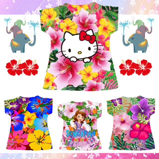 เสื้อแขนสั้นเด็กสงกรานต์สวยๆ ลายดอกน่ารักๆ พร้อมส่งจ้า