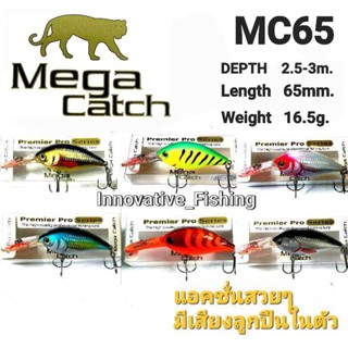 เหยื่อปลอมตีจีบ  Mega catch  ขนาด 65mm/16.5g. แอคชั่นสวยๆ มีเสียงลูกปืนในตัว