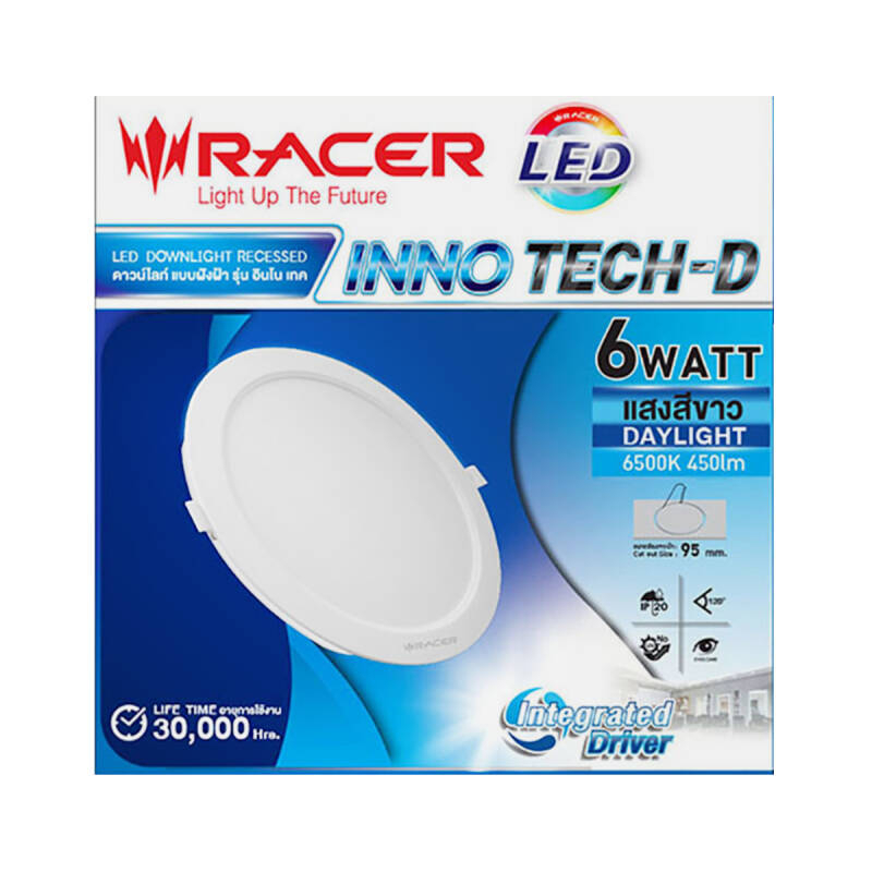โคมไฟดาวน์ไลท์ LED แบบฝังฝ้า รุ่น INNO TECH-D (6W, 9W, 12W, 18W) (ไม่มีไดร์เวอร์แยก)