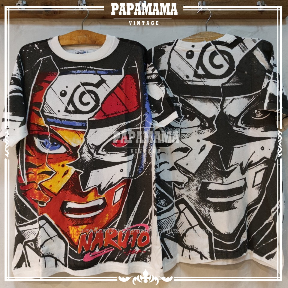 [ NARUTO ] ITACHI OVP All Over Print original bootleg เสื้อการ์ตูน นารุโตะ ซาสึเกะ วินเทจ papamama v