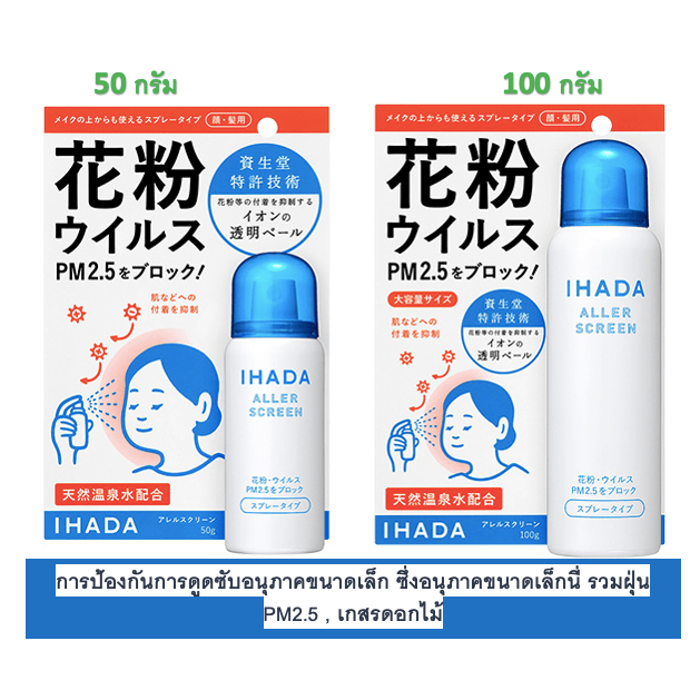 -ของแท้ พร้อมส่ง- สเปรย์ IHADA Spray สเปรย์ป้องกันฝุ่นละออง PM 2.5 และเกสรดอกไม้