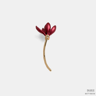 Red Rain Lily Golden Brooch-เข็มกลัดดอกบัวดินสีแดง