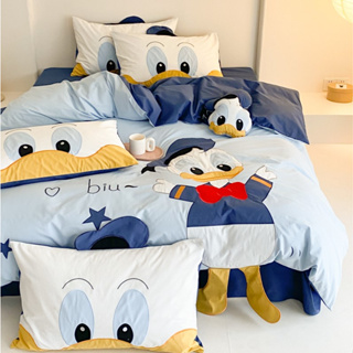 🔥 เก็บโค้ดหน้าร้าน🔥 [PRE-ORDER] ชุดเครื่องนอน ผ้าปูที่นอน 💜แถมตุ๊กตาเข้าเซ็ต💜 ลาย Donald Duck #1024