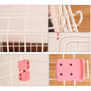 Cage กรงสุนัข เหล็กเคลือบสี มีถาดรองและล้อเคลื่อนที่ได้ 48x73x55cm PINK RT1908133