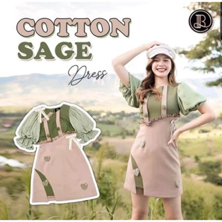 💎พร้อมส่ง💎BLT 🧚🏻‍♀️ Cotton Sage dress