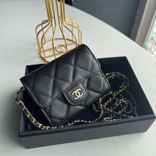 กระเป๋าCHANEL WALLET ONCHAIN CAVEAR GHW HARDWARE  งานออริเทียบแท้สวยมาก