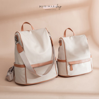 Marimaribag  กระเป๋าเป้ดีไซน์สวยเรียบหรู พร้อมส่ง 2 ขนาด ใบใหญ่ใส่โน๊ตบุ๊ค14นิ้วได้