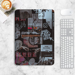 collage graffiti เคส iPad mini6 air1/2/3/4/5 เคสไอแพด 10.2 gen7/8/9 gen10 เคสซิลิโคน มีที่ใส่ปากกา pro11 2021 2022 case