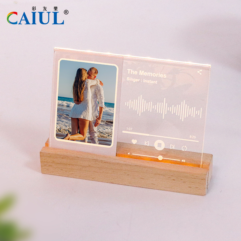 ถูกที่สุด💕กรอบอะคลิลิกใส่รูปภาพ ลายกล่องดนตรี มีไฟ led ใส่ภาพ instax mini ขนาด 2*3 / 2.25*3.5 น้้ว