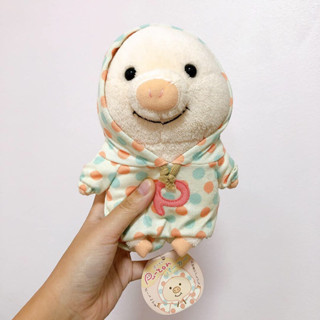 🛒 ตุ๊กตาหมู Pu-ton pig Japan ใส่ชุดฮูท Size กลาง ใหม่ ป้ายกระดาษห้อย 🇯🇵