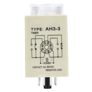 CKC Timer AH3-3 220V ไทม์เมอร์ ฟรีซ็อกเก็ต ช่วงเวลา 10/30/60วินาที 10/30/60นาที Delay-ON Delay-OFF