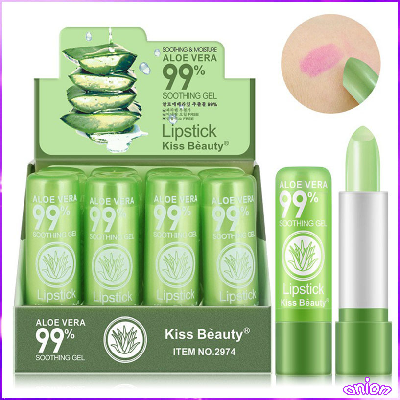 ลิปอโลเวร่า 99% ลิปว่านหางจระเข้ PEIYEN aloe vera ( 1 แท่ง )ลิปบาล์มว่านหางจระเข้ ลิปสติกอุณหภูมิเปลี่ยนสีธรรมชาติสีชมพู