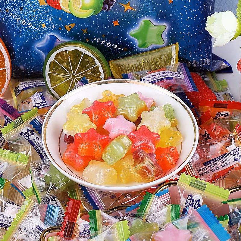 ลูกอม 2 บาท Fruit Candy (4.5g/เม็ด) ลูกอมผลไม้ รูปทรงดาว อมอร่อย เคี้ยวเพลิน รสชาติหวานๆนัวๆ รูปทรงน