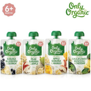 นำเข้าจากนิวซีแลนด์🇳🇿 Only organic 120กรัม อาหารเสริมพกพาสำหรับเด็ก3สูตร