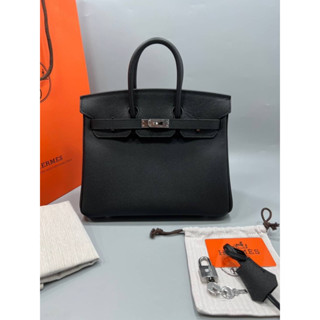 กระเป๋าถือ Birkin หนัง epsom size 25cm อะไหล่เงิน