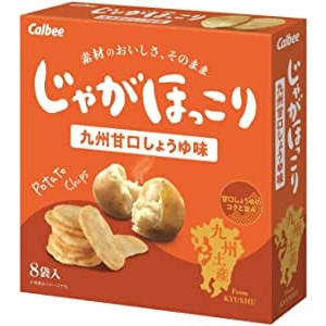 Calbee Jaga Hokkori Chips ซอสถั่วเหลือง รสคาโก้ชิมะ ของแท้จากโรงงาน 18 กรัม X 8 ถุง ส่งตรงจากญี่ปุ่น