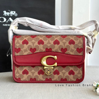 👑ผ่อน0%~แท้100%👑c8388  กระเป๋าสะพาย Coach Studio Shoulder Bag In Signature Canvas With Heart Print