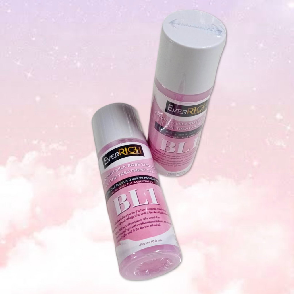 BL1 (แบ่งขาย 100 มล.) ผลิตภัณฑ์น้ำนมกุหลาบ ใช้ในการบำรุงผม ทำสปาร้อน รองพื้นผมก่อนการทำเคมี ปรับสูตรน้ำยาเคมี สี ยืด ดัด